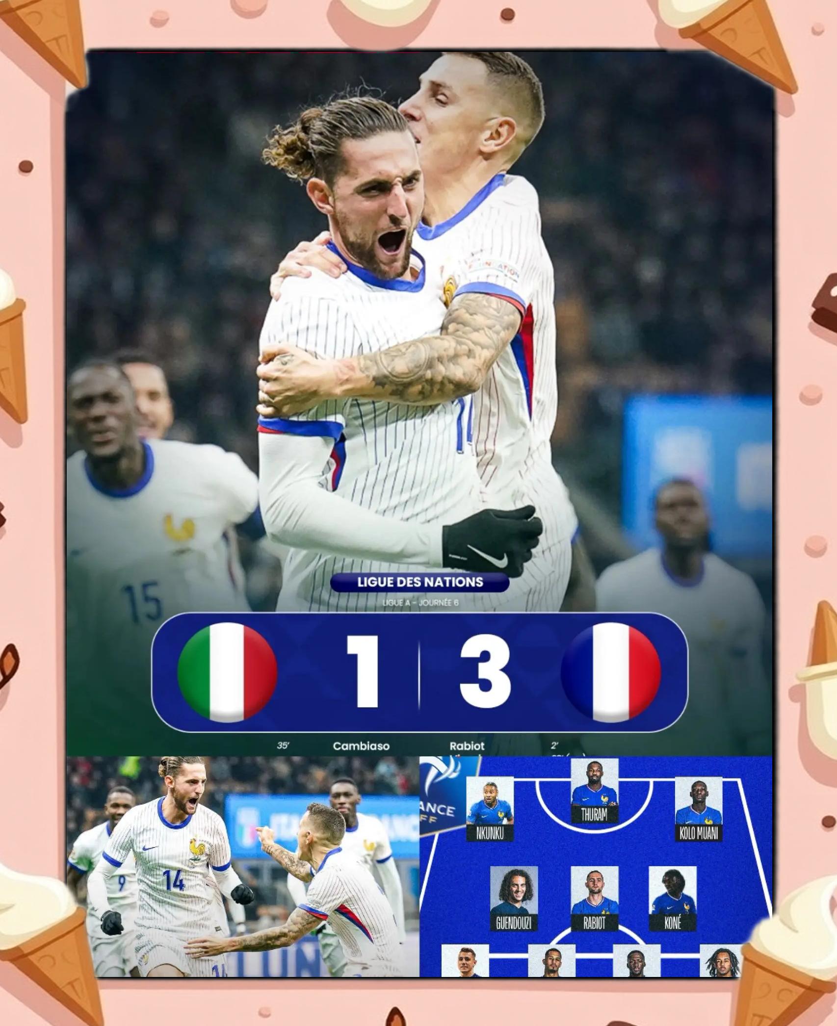 法国大破丹麦，以小组第一成功杀入淘汰赛